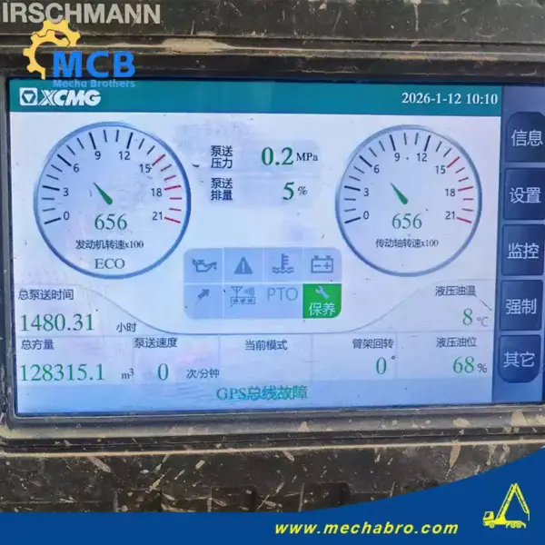 No. 260113P798, 2020 XCMG 62m concrete pump truck